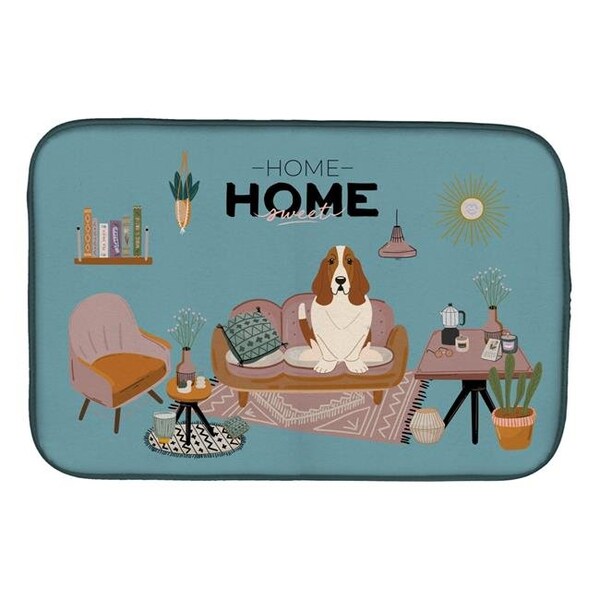 Carolines Treasures Carolines Treasures CK7866DDM 14 x 21 in. Basset Hound Sweet Home Dish Drying Mat CK7866DDM - main